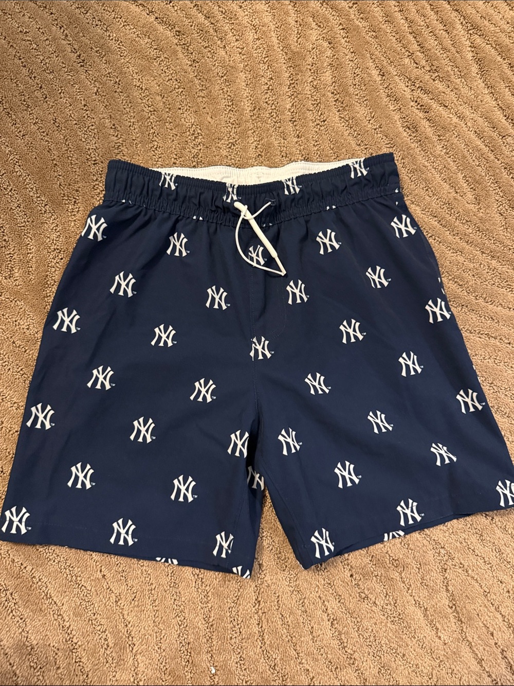 Genuine Merchandise Navy Blue & White Kids Swim Trunks - NY Logo